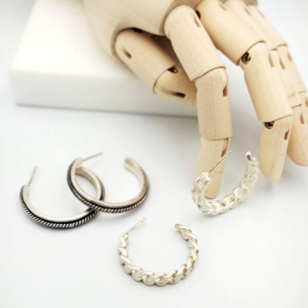 Silver hoops 925 “chain”