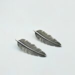 feather silver 925 earrings