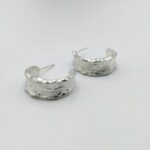 silver 925  hoops earrings with texture