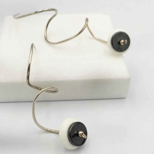 silver 925 twisted wire earrings