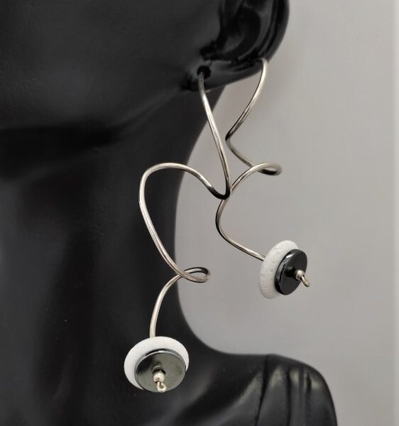 silver 925 twisted wire earrings