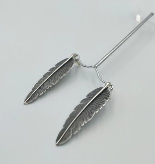 feather silver 925 earrings