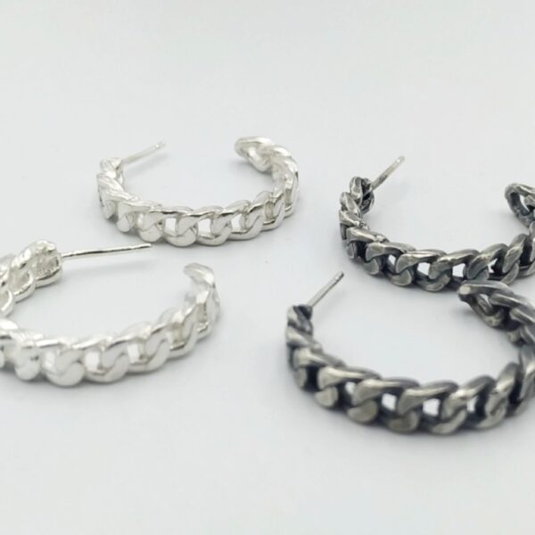 Silver hoops 925 “chain”