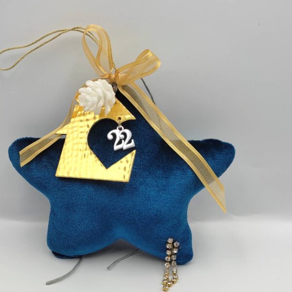 velvet star charm with golden house