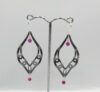 black plated silver 925 earrings with rubies - Image 2