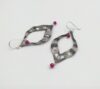 black plated silver 925 earrings with rubies - Image 3