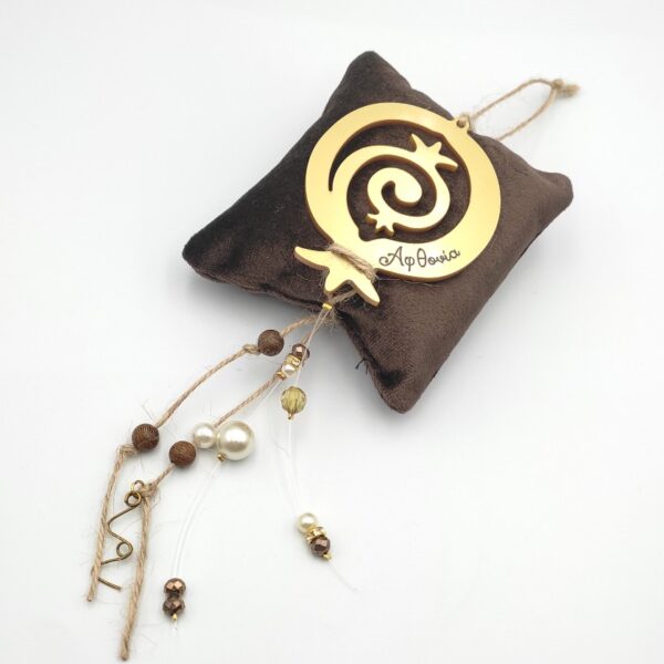 lucky charm velvet pillow with pomegranate