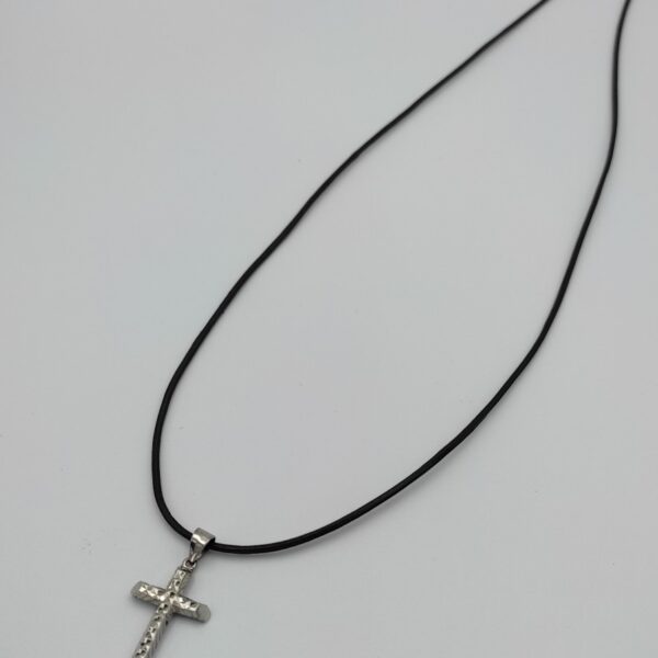silver 925 cross with leather cord