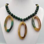 necklace with semiprecious gems jade