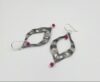 black plated silver 925 earrings with rubies