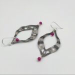 black plated silver 925 earrings with rubies