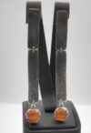 hammered earrings with semiprecious stone carnelian - Image 2
